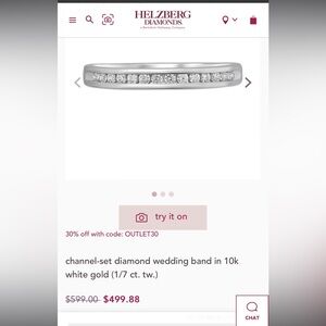 Helzberg white gold diamond channel band size 5